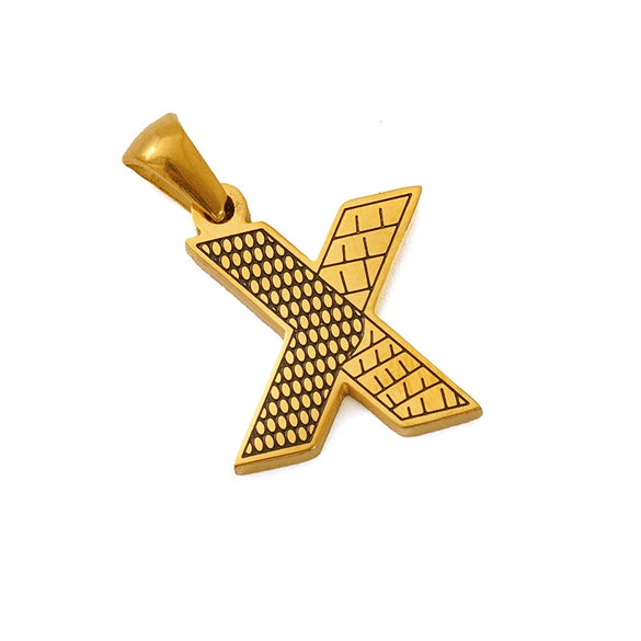 Wholesale Jewelry Stainless Steel Gold Plated English Letter Pendant Necklace