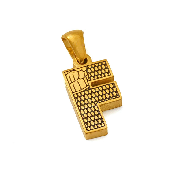 Wholesale Jewelry Stainless Steel Gold Plated English Letter Pendant Necklace