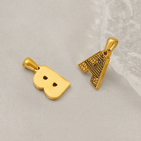 Wholesale Jewelry Stainless Steel Gold Plated English Letter Pendant Necklace