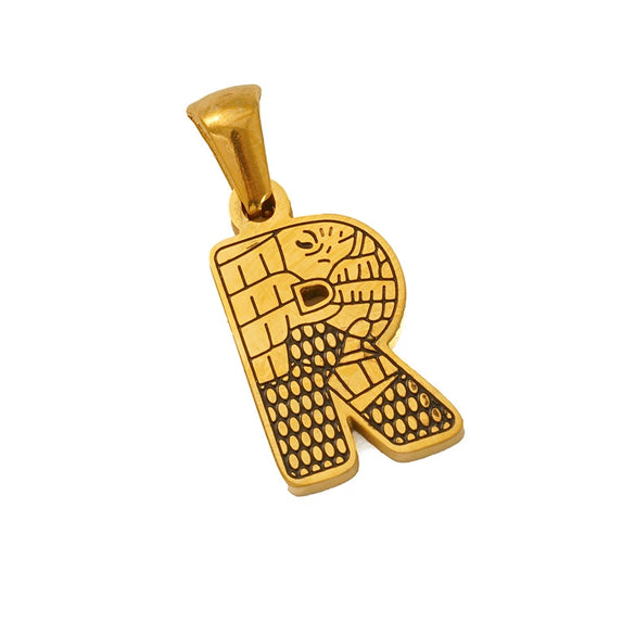 Wholesale Jewelry Stainless Steel Gold Plated English Letter Pendant Necklace