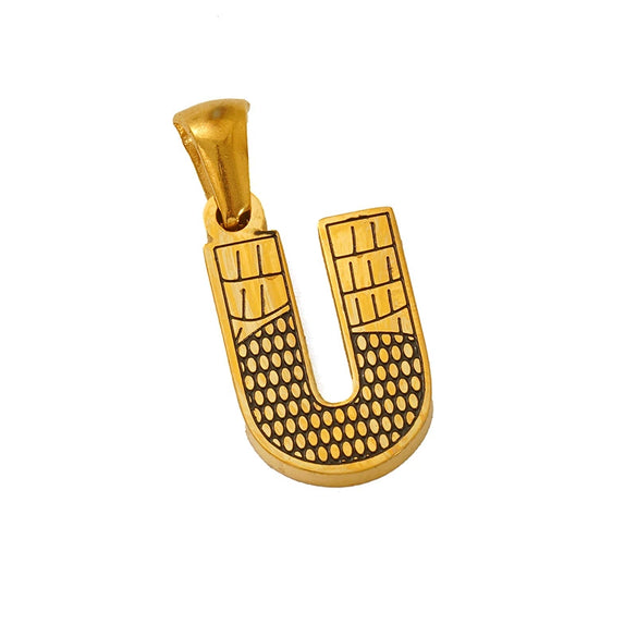 Wholesale Jewelry Stainless Steel Gold Plated English Letter Pendant Necklace