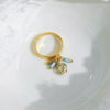 Wholesale Jewelry Stainless Steel Gold Plated Geometric Cylindrical Pendant Ring