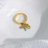 Wholesale Jewelry Stainless Steel Gold Plated Geometric Cylindrical Pendant Ring