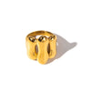 Wholesale Jewelry Stainless Steel Gold Plated Geometric Stitching Fashion Joker Ring Hollow Design