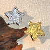 Wholesale Jewelry Stainless Steel Gold Plated Heart Pentagonal Star Opening Ring Natural Geometric Design