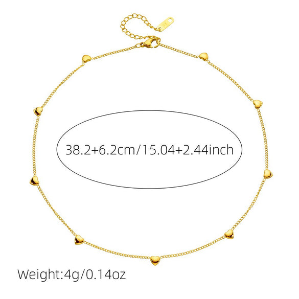 Wholesale Jewelry Stainless Steel Gold Plated Heart Shape Electroplating Necklace For Women