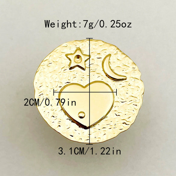 Wholesale Jewelry Stainless Steel Gold Plated Heartshaped Ring For Women