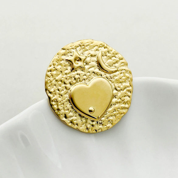 Wholesale Jewelry Stainless Steel Gold Plated Heartshaped Ring For Women