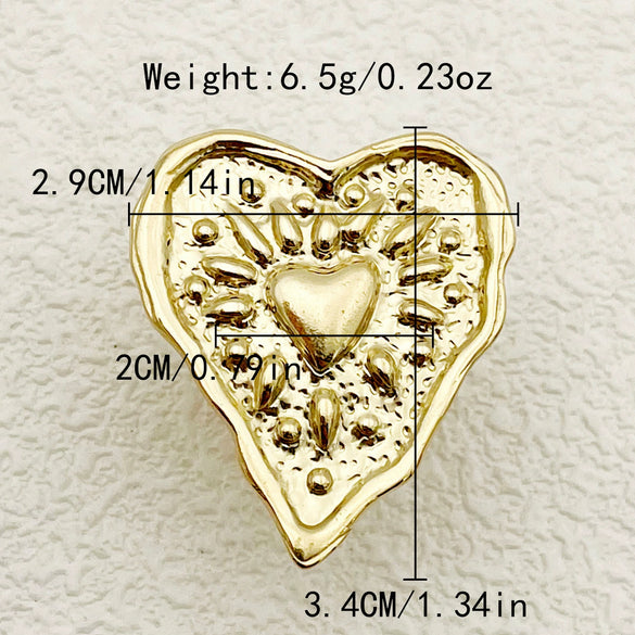 Wholesale Jewelry Stainless Steel Gold Plated Heartshaped Ring For Women