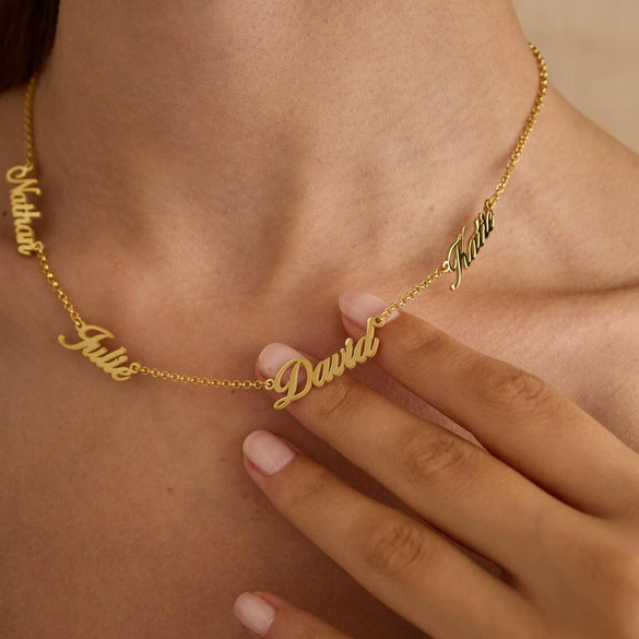 Wholesale Jewelry Stainless Steel Gold Plated Letter Pendant Necklace