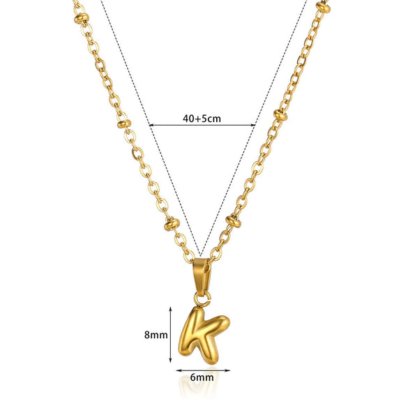 Wholesale Jewelry Stainless Steel Gold Plated Mini Bubble Letter Pendant