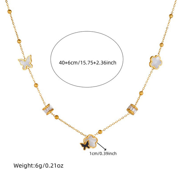 Wholesale Jewelry Stainless Steel Gold Plated Plants And Flowers Pattern Accessories Set For Women