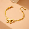 Wholesale Jewelry Stainless Steel Gold Plated Retro Woven Chain With Butterfly Dragonfly Insect Pattern For Women