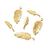 Wholesale Jewelry Stainless Steel Golden Feather Leaves Pendant Electroplated Accessories Necklace Earrings