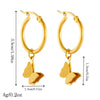Wholesale Jewelry Stainless Steel Goldplated Butterfly Insect Pattern Simple Style Accessories Set For Women
