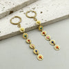 Wholesale Jewelry Stainless Steel Goldplated Geometric Oildrip Round Tassel Drape Earrings For Women