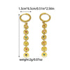 Wholesale Jewelry Stainless Steel Goldplated Geometric Oildrip Round Tassel Drape Earrings For Women
