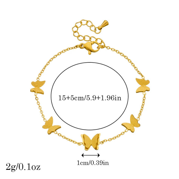 Wholesale Jewelry Stainless Steel Goldplated Insect Pattern Threedimensional Accessories Set With Butterfly Dragonfly For Women