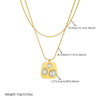 Wholesale Jewelry Stainless Steel Goldplated Irregular Geometric Pearl Pendant Threepiece Set For Women