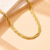 Wholesale Jewelry Stainless Steel Goldplated Woven Twist Chain Necklace With Vacuum Plating And Fashion Style