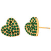 Wholesale Jewelry Stainless Steel Green Diamond Geometric Heart Style Electroplating Women's Ring And Earrings