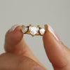 Wholesale Jewelry Stainless Steel Heart Geometric Gold Plated Adjustable Ring For Women