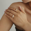 Wholesale Jewelry Stainless Steel Heart Geometric Gold Plated Adjustable Ring For Women