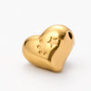 Wholesale Jewelry Stainless Steel Heart Love Perforated Beads Electroplating Baroque Style