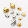 Wholesale Jewelry Stainless Steel Heart Love Perforated Beads Electroplating Baroque Style