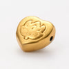 Wholesale Jewelry Stainless Steel Heart Love Perforated Beads Electroplating Baroque Style