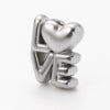 Wholesale Jewelry Stainless Steel Heart Love Perforated Beads Electroplating Baroque Style