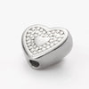 Wholesale Jewelry Stainless Steel Heart Love Perforated Beads Electroplating Baroque Style