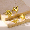 Wholesale Jewelry Stainless Steel Heart Opening Ring Electroplated Ins Style With Bow Tie And Star Shape