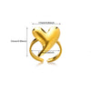 Wholesale Jewelry Stainless Steel Heart Opening Ring Electroplated Ins Style With Bow Tie And Star Shape