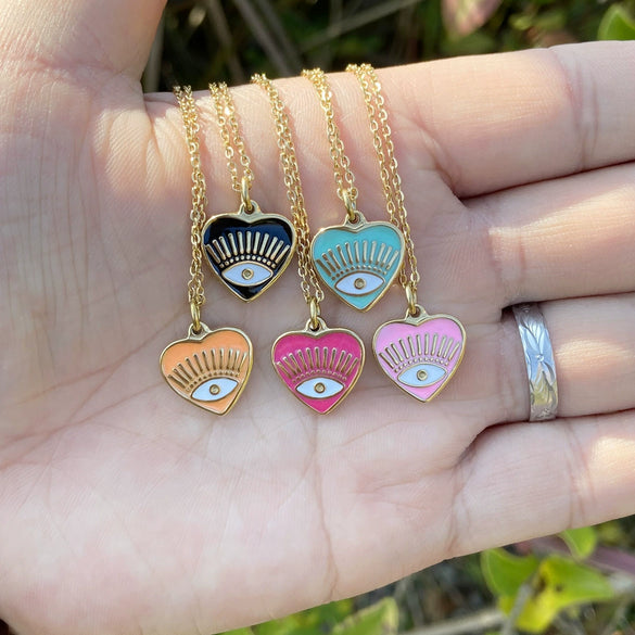 Wholesale Jewelry Stainless Steel Heart Pendant Necklace With Electroplating Treatment For Women