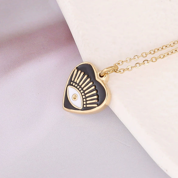 Wholesale Jewelry Stainless Steel Heart Pendant Necklace With Electroplating Treatment For Women