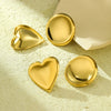 Wholesale Jewelry Stainless Steel Heart Shape Electroplated Earrings Ring