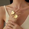 Wholesale Jewelry Stainless Steel Heart Shape Electroplated Earrings Ring