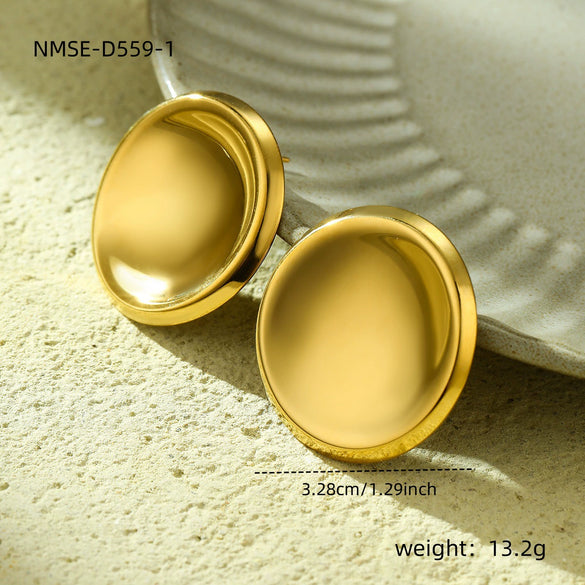 Wholesale Jewelry Stainless Steel Heart Shape Electroplated Earrings Ring