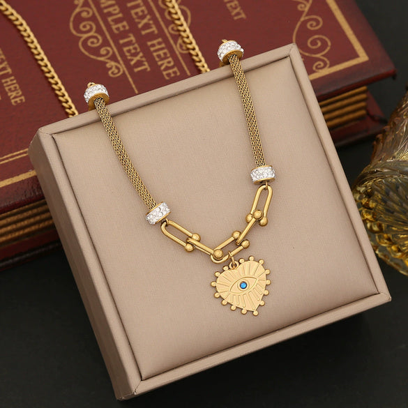 Wholesale Jewelry Stainless Steel Heart Shape Electroplated Necklace
