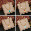 Wholesale Jewelry Stainless Steel Heart Shape Electroplated Necklace