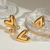Wholesale Jewelry Stainless Steel Heart Shape Electroplated Women's Earrings
