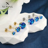 Wholesale Jewelry Stainless Steel Heart Shape Electroplated Women's Stud Earrings