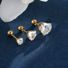 Wholesale Jewelry Stainless Steel Heart Shape Electroplated Women's Stud Earrings