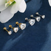 Wholesale Jewelry Stainless Steel Heart Shape Electroplated Women's Stud Earrings