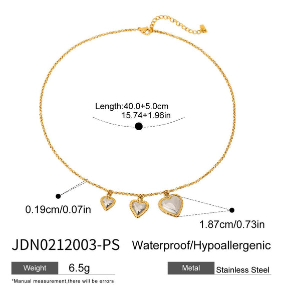Wholesale Jewelry Stainless Steel Heart Shape Electroplating Women's Necklace Bracelet Earrings