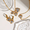 Wholesale Jewelry Stainless Steel Heart Shape Electroplating Women's Necklace Bracelet Earrings