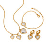 Wholesale Jewelry Stainless Steel Heart Shape Electroplating Women's Necklace Bracelet Earrings