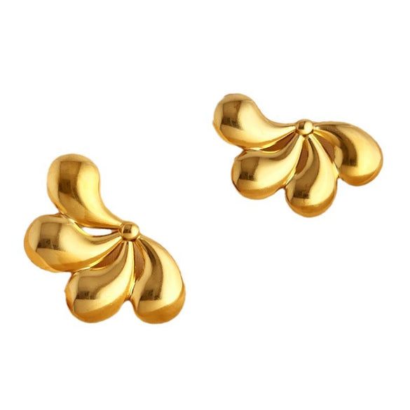 Wholesale Jewelry Stainless Steel Heart Shape Geometric Electroplating Earrings For Women