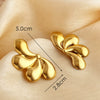 Wholesale Jewelry Stainless Steel Heart Shape Geometric Electroplating Earrings For Women